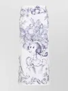 Moschino Maxi Skirt With Whimsical Floral Character Illustration