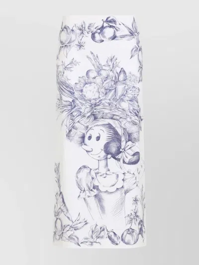 MOSCHINO HIGH WAIST PRINTED PENCIL SKIRT