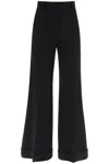 Moschino Women's High-waist Wide-leg Trousers In Nero