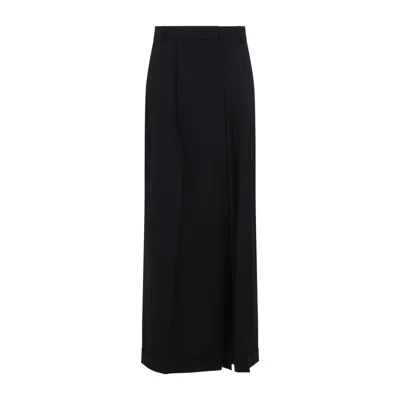 MOSCHINO MOSCHINO HIGH-WAISTED BLACK MAXI SKIRT WITH PLEATED DESIGN