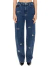 Moschino Symbols Charms Trousers In Blue