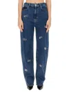 Moschino Symbols Charms Trousers In Blue