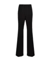 Moschino Wide-leg Wool Blend Crepe Pants With Central Pleat In Black