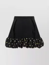 Moschino Polka Dots Wool Blend Diagonal Miniskirt In Black