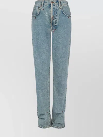 Moschino Blue High-waisted Straight Leg Jeans