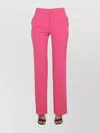 Moschino High-waisted Straight Leg Trousers With Belt Loops In Pink