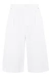 Moschino High-waisted White Denim Bermuda Shorts In White