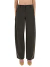 Moschino High-waisted Wide Leg Pants With Tailored Silhouette In Gray