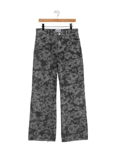 Pre-owned Moschino High-rise Flared Jeans In Gray