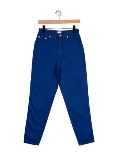 Pre-owned Moschino High-rise Straight Leg Jeans In Blue