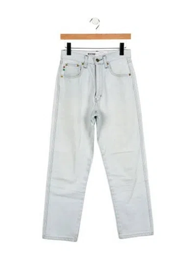 Pre-owned Moschino High-rise Straight Leg Jeans In Blue