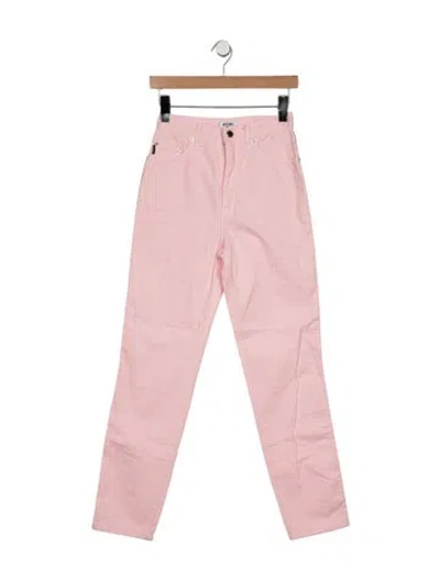 Pre-owned Moschino High-rise Straight Leg Jeans In Pink