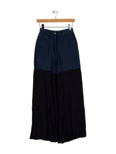 Pre-owned Moschino High-rise Wide Leg Jeans In Blue