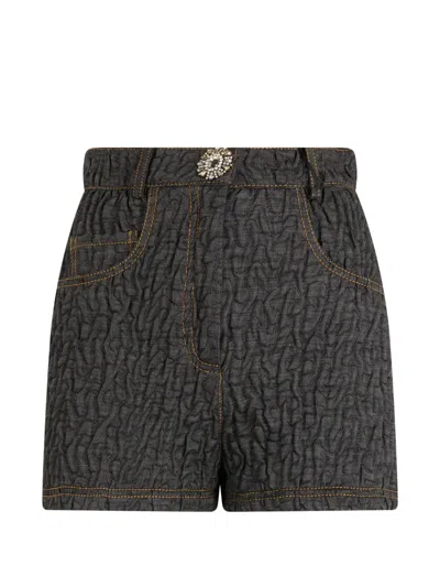 Moschino High-waisted Five-pocket Shorts In Gray