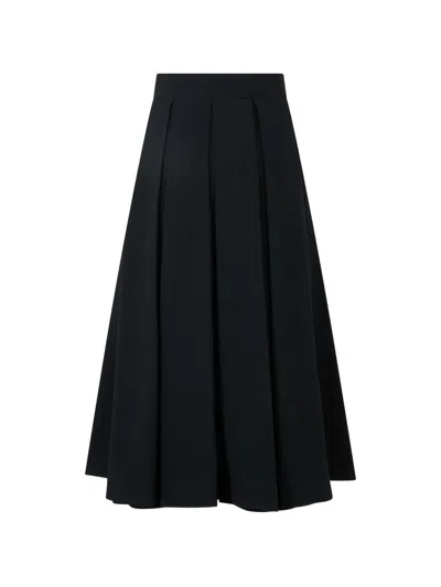 Moschino High-waisted Pleated Maxi Skirt In Blue