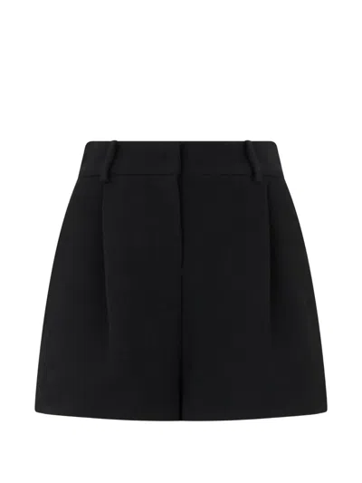 Moschino High-waisted Pleated Shorts In Black