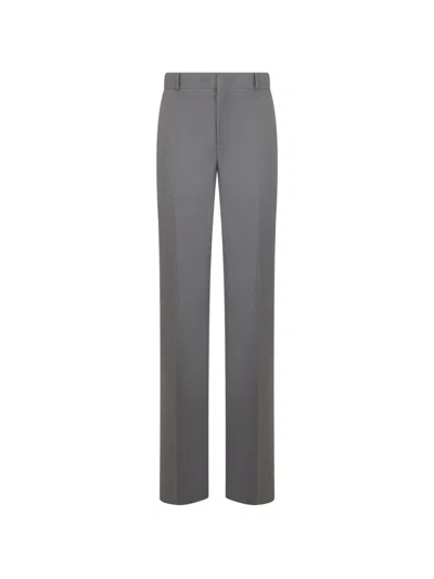Moschino High-waisted Slim-fit Trousers In Gray