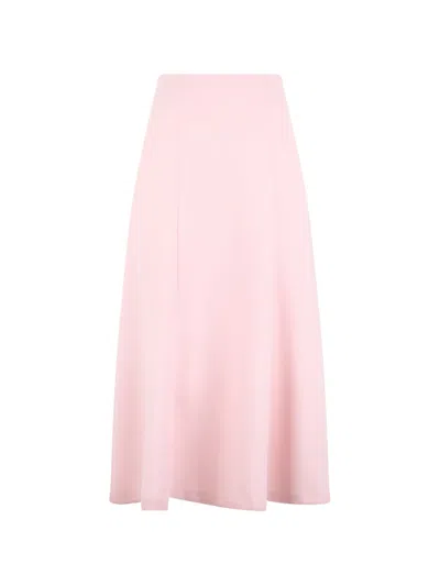 Moschino High-waisted Trapeze Midi Skirt In Pink