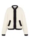 Moschino Short Jacket In Superfine Lambswool In Beige