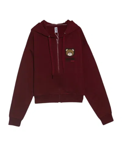 Moschino Hooded Casual Jacket In Brown