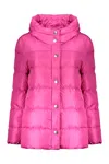 Moschino Hooded Down Jacket In Pink
