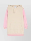 MOSCHINO HOODED DRAWSTRING DRESS WITH RIBBED CUFFS