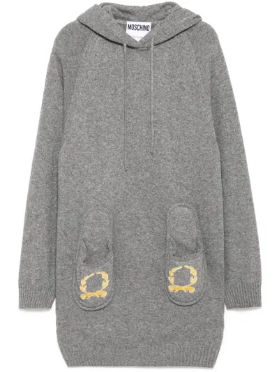 Moschino Hooded Dress In Grey