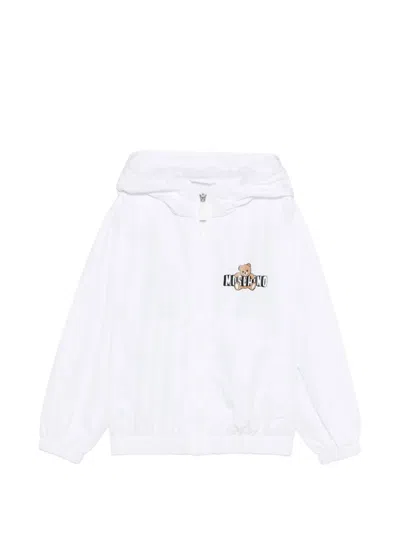 Moschino Kids' Hooded Jacket In White