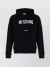 Moschino Cotton Hoodie With Drawstrings And Kangaroo Pocket In Black