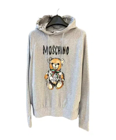 Moschino Hooded Long-sleeved Hoodie In White