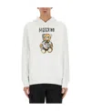 Moschino Hooded Long-sleeved Sweater In White