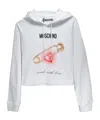 Moschino Printed Cotton Jersey Hooded Sweatshirt In White