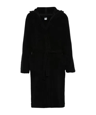 Moschino Hooded Robe In Black