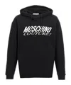 Moschino Black Logo Print Hoodie In Black