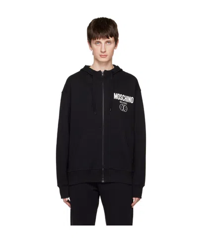 Moschino Hooded Sweater In Black