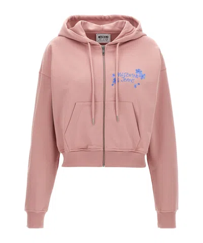 Moschino Hooded Sweater In Pink