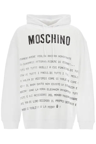 Moschino Hooded Sweatshirt With Letter In White