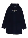Moschino Wool And Cashmere Coat With Hood In Blue