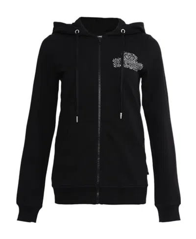 Moschino Hooded Zipper Casual Jacket In Black