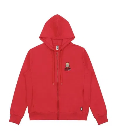 Moschino Hooded Zipper Casual Jacket In Red