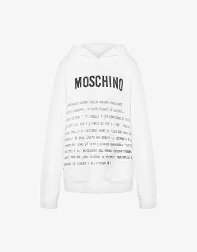 Moschino Hoodie Archive Message In White