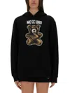 Moschino Teddy Bear Print Oversized Hoodie In Black
