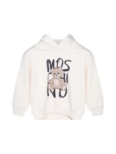 Moschino Hoodie With Logo In White