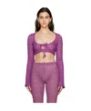 Moschino Horn-sleeved Long-sleeved T-shirt In Pink
