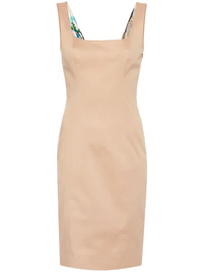 Moschino Horoscope-panelled Mini Dress In Neutrals