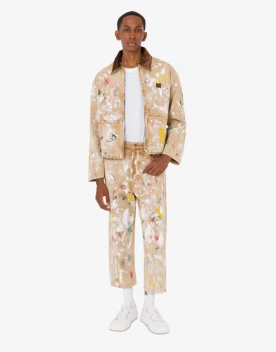 Moschino Hose Aus Bedrucktem Stretch-baumwollbull In Neutral