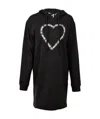 Moschino Hot Diamond Hooded Dress In Black