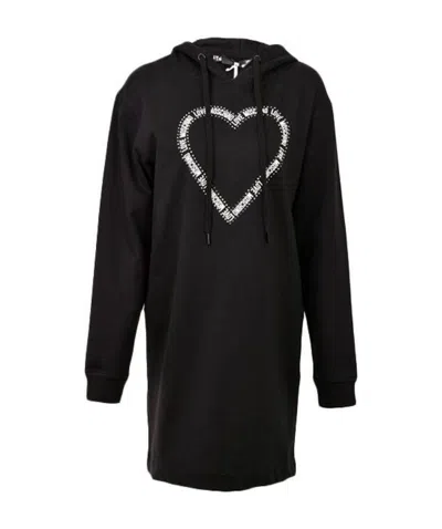 Moschino Hot Diamond Hooded Dress In Black