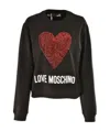 Moschino Hot Drill Love Stretch Sweater In Black