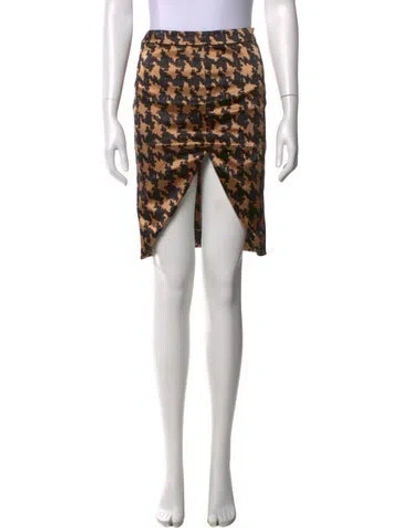 Pre-owned Moschino Houndstooth Print Mini Skirt In Neutral